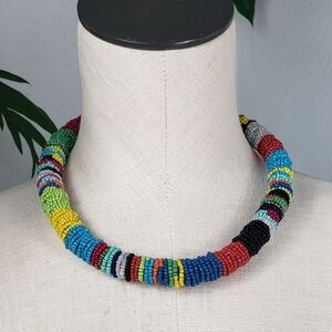 Bright & Colorful Beaded Handcrafted Choker with a Southwestern / Native Vibe
